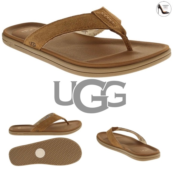 UGG Other - UGG Brookside Chestnut Brown Suede Flip Flop Mens Sandals Casual Summer Shoes 7